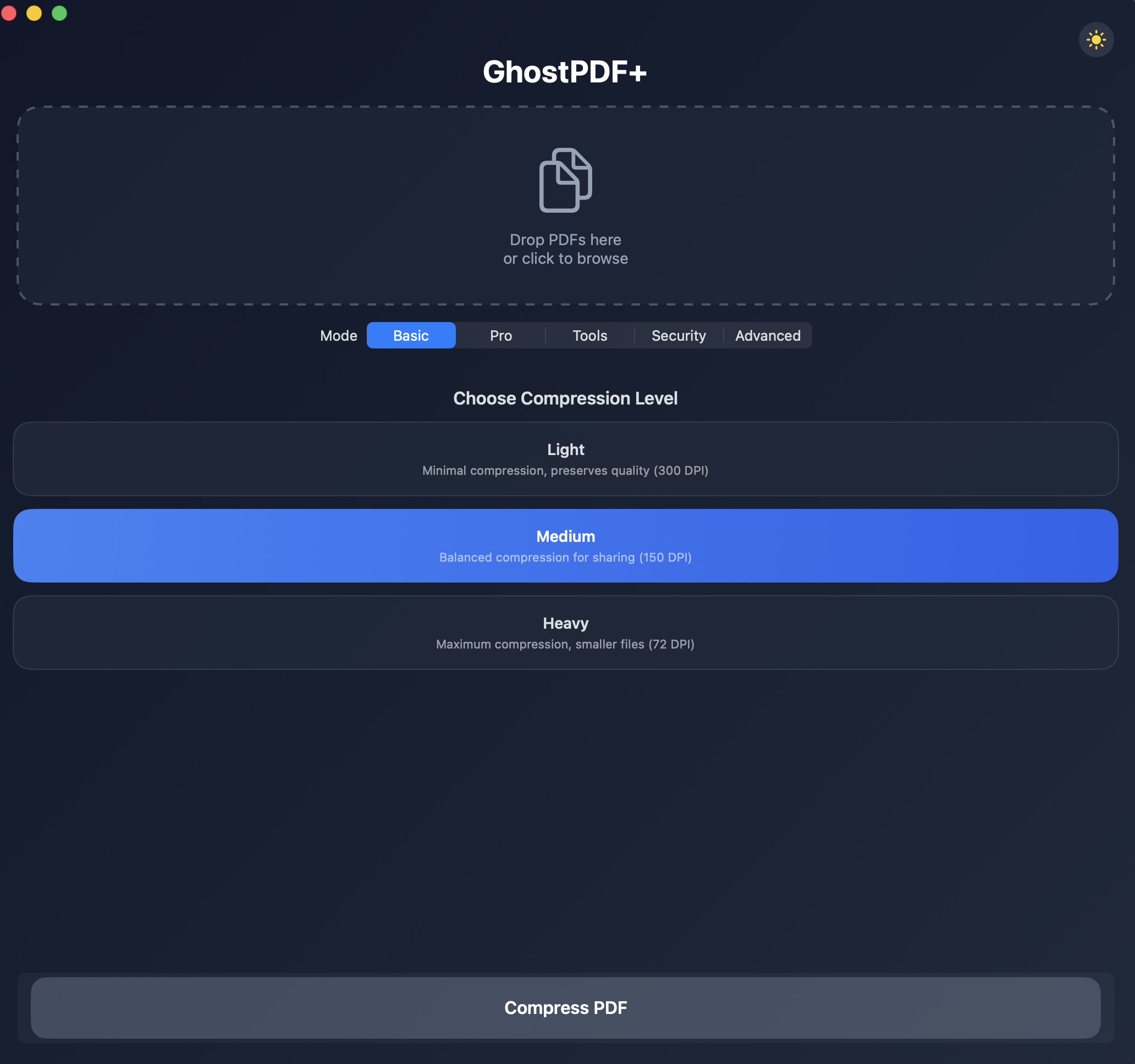 GhostPDF App Interface